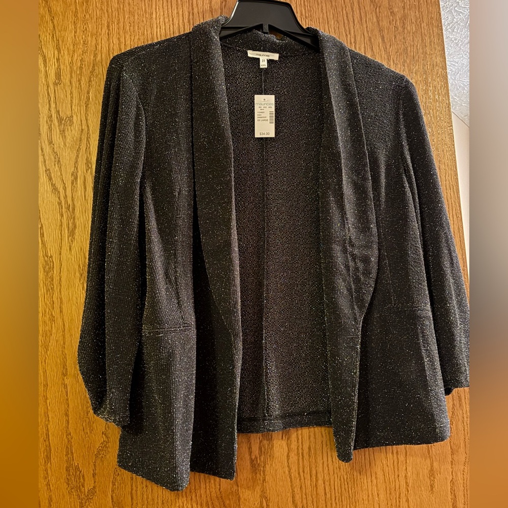 Maurice’s black glitter stretch blazer 
XXL, new with tags